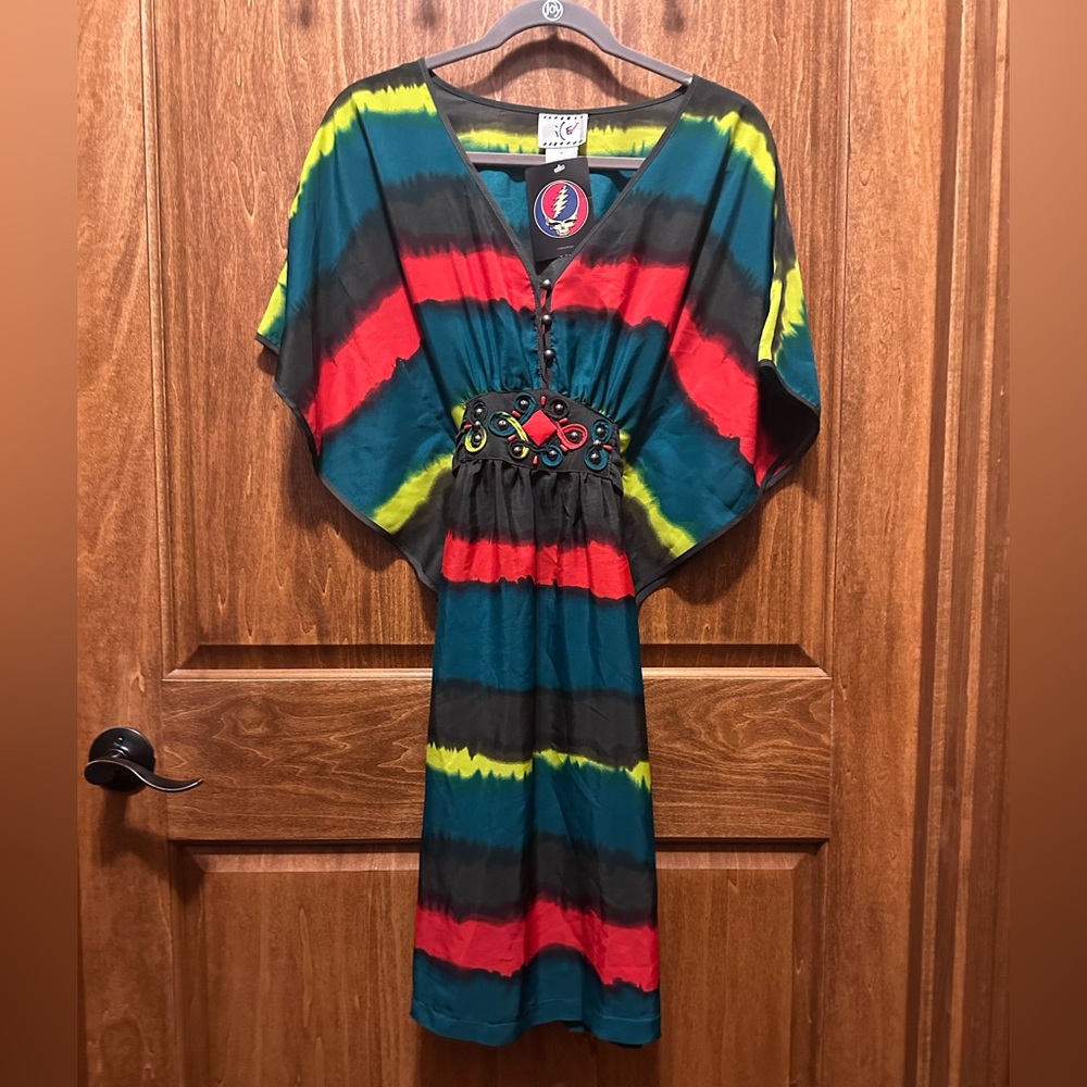Ice Vibrant Striped Midi Dress